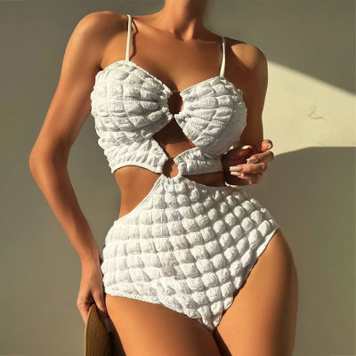บิกินี่ผ้ามีปุ่มชุดว่ายน้ำแบบมีห่วงเซ็กซี่สำหรับชุดชั้นในบราซิลเลี่ยนชุดว่ายน้ำหญิงใหม่ผ้าพิเศษ