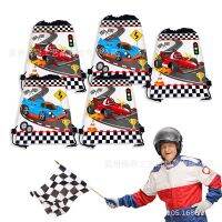 【hot】 1-4 pcs 27x34cm Racing Car Drawstring Loot Goodie Race Birthday Supplies Storage