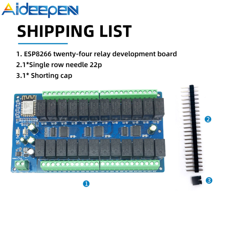 【Ready Stock】Original Aideepen ESP8266 WIFI 24 Way 24 Channel Relay ...