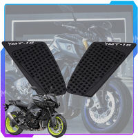 สำหรับ YAMAHA MT-10 MT10 2016-2020 17 18 19ถัง Traction Pad Anti Slip สติกเกอร์รถจักรยานยนต์ด้านข้างรูปลอกแก๊สเข่า Protector สีดำ