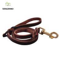 Cat Dog Collar Leash Cow Leather Puppy Traction Training Lead Walking Harness Rope Supplies
