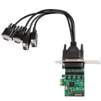 PCIE Serial Rs232 Ports Adapter Card Pcie X1 I/O Controller Card 4 DB 9 Bracket PCI Express WCH384 Chipset