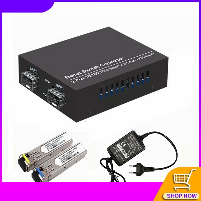 Gigabit Multi-Mode LC Fiber to Ethernet Media Converter with A SFP SX  Module, 1.25G Fiber to Copper RJ45 Media Converter, 1000Base-SX to