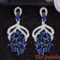 The Panda Beautiful Cubic Zirconia Crystal Fruit Grape Hollow Design Drop Earring for Fashion Silver Plated Dangling Eleagnt Jewelry for Women Girls Birthday Gifts SE064