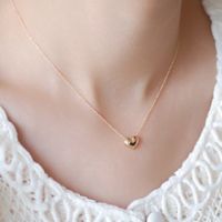 Necklace Klaung Gold Silver Korean Fashion Elegant Sweet and Lovely Short Gold Love Necklace Clavicle Chain