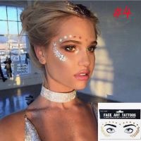 1pack Face flash tattoo Festival Party Body Glitter face art tattoo Sticker eye decals Eye shadow Freckles concealer Dot pattern Stickers