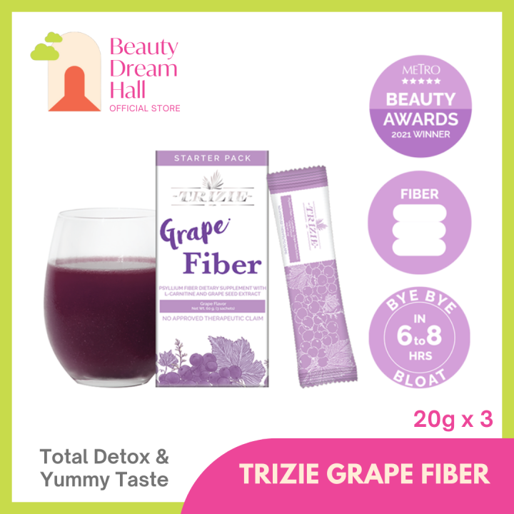 TRIZIE Grape Fiber STARTER PACK (3 sachets) [Detox Fiber Drink for