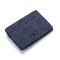 New Ultra Thin Portable Men Flip Wallets Male PU Leather Mini Small Magic Zipper Coin Purse Pouch Credit Bank Card Case Holder Wallets