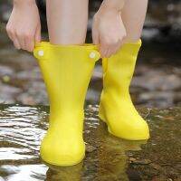 Top Quality Mid-calf Washable Shoe Covers TPE Double Bottom Anti-slip Cover Shoes Unisex Waterproof Silicone Rubber Rain Boots Rain Boots