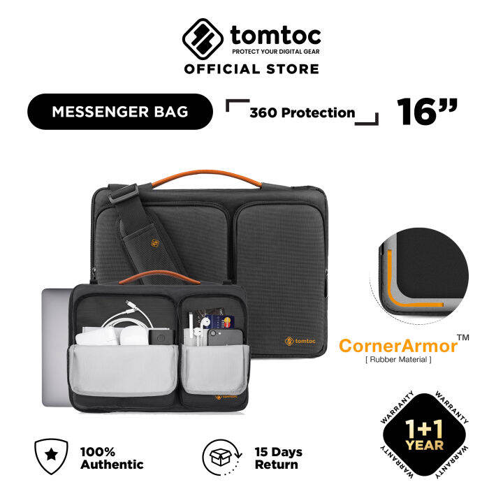 tomtoc 16 Inch Versatile Laptop Messenger Bag MacBook Pro M1