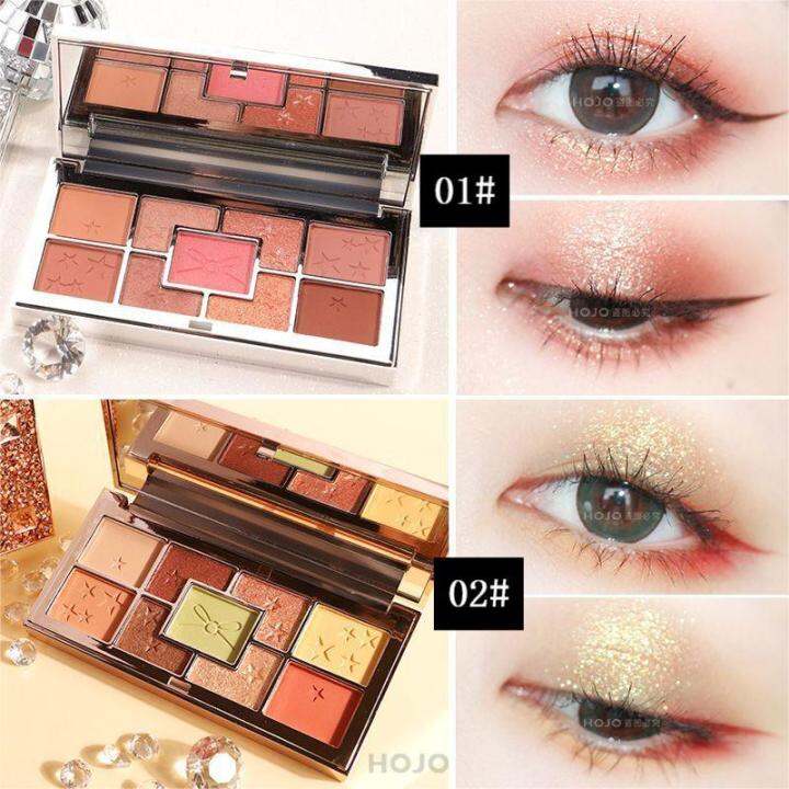 อายแชโดว์-9-ช่อง-hojo-star-diamond-eyeshadow-เนื้อแมตต์-ชิมเมอร์-เม็ดสีชัด-ราคาสบายกระเป๋า