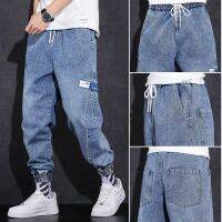 Qiu dong high-end jeans men popular logo easing trend han edition tooling harlan beam foot joker leisure long trousers