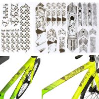 ZHINIAN 3D ขี่จักรยานเสือภูเขาถอดได้ฝาครอบกรอบป้องกันกันลื่นอุปกรณ์รถจักรยานป้องกันเฟรมจักรยานสติกเกอร์ป้องกันโครงรถจักรยานสติกเกอร์ป้ายเตือน3D จักรยาน Paster