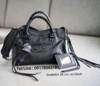 #กระเป๋าหนังแพะแท้ ยับพิเศษ BL Goatskin So black 28 CM.