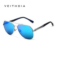 VEITHDIA แว่นตา ชายอลูมิเนียมแมกนีเซียมแว่นตากันแดดขนาดใหญ่แว่นตา Polarized Blue แว่นตา 3598