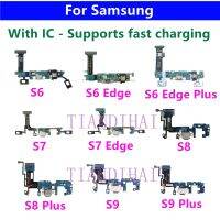 1 ชิ้น USB Charger Port Jack Dock Connector Flex Cable สําหรับ Samsung S6 S7 S8 S9 Edge Plus โมดูลบอร์ดชาร์จ G920F G925F