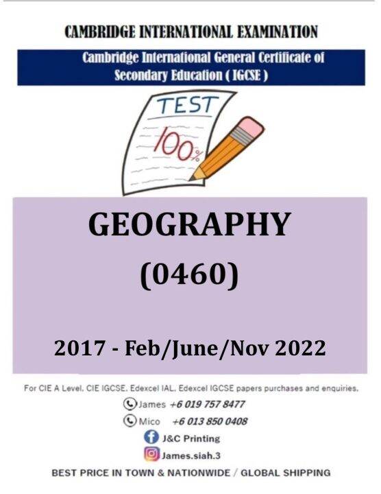 Cambridge Igcse GEOGRAPHY 0460 (PAPER 1,2,4) PAST YEAR PAPER 2017-Feb ...