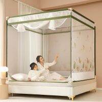 【LZ】✑✿✖  Summer Mesh Breathable Anti-mosquito Mosquito Net Home Textile 3 Doors Zipper Closed Bed Tent Bed Canopy with Bracket Room Decor