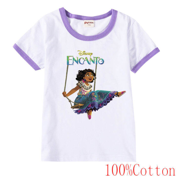 encanto-เสื้อยืดแขนสั้นของเด็กผู้ชายเด็กผู้หญิง-เสื้อลำลองพิมพ์ลายคอกลมใหม่ฤดูร้อนปี8796