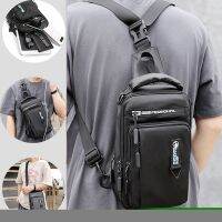 【CC】 Men Shoulder Chest Pack with Charging USB Interface Male Sling Side Messenger