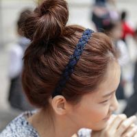 Fashion Women Wide Blue Knitted Wave Headband Hair Hoop Hair Accessories Girl Simple Headwear Decoration Headdress New Arrival