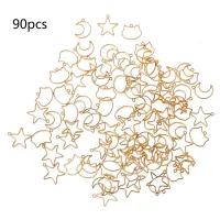 90Pcs Cat Moon Star เรซิ่นกรอบเปิด Bezels การตั้งค่า Blank ทำเครื่องประดับจี้