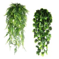 Artificial Monstera Leaf Vines Green Hanging Plants Garland for Wall Decor Home Garden Wedding Party Decoration Fake Plant Vine Spine Supporters