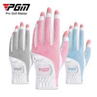 PGM 1 Pair Womens Open Finger Golf Gloves Breathable Mesh PU Sunscreen Cover Left and Right Hand ST032