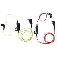 2 Pcs 2 Pin Noodle Style Earbud Headphone K Plug Earpiece Headset Green Wire &amp; Red Wire