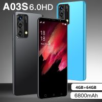 A03S ใหม่6.0หน้าจอขนาดนิ้ว4 + 64GB ราคาสัมปทานโทรศัพท์มือถือ4G/5G สมาร์ทโฟน