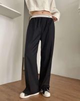 (PRE ORDER) g.glur | Classic banding slacks กางเกงขายาวเอวยางยืดผ่าปลายขา