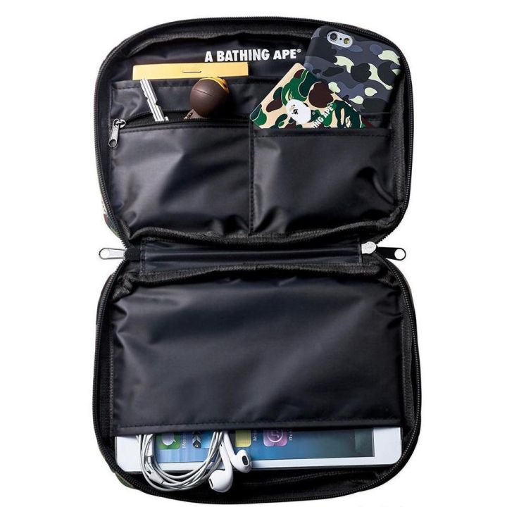 np-กระเป๋าถือใหม่ขายดีสไตล์ญี่ปุ่นแฟชั่นbapeสีเขียวพรางหนังสือเดินทางกระเป๋าpad-mini-camouglage-แท็บเล็ตกระเป๋าคอมพิวเตอร์-อุปกรณ์คอม