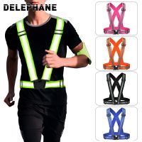 Reflective Cycling Vest Men Women Safety Reflective Vest Adjustable Strap Reflector Band For Running Cycling Motorcycle Walking