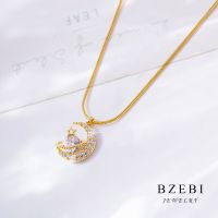 BZEBI 18K Gold Hitagi Moon Pendant Necklace For ashion Accessories Jewelry 229N