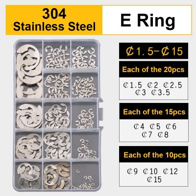 304 Stainless Steel E Clip Washer Assortment Kit Retaining Clips Washers - E Clip - Aliexpress