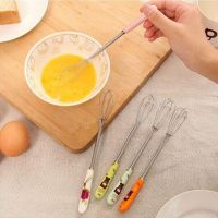 ✵◐✠ 1pcs Manual Egg Beater Ceramic Handle Stainless Steel Stirrer Kitchen Cake Baking Tools Household Mixer Fashion Mini TMZ