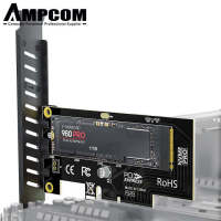 AMPCOM M.2 NVME to PCI Express 4.0 x4 Adapter Card, 64Gbps SSD Adapter Support 2280 2260 2242 2230 Converter to Desktop PCI Express Compatible with PCI-E X4 X8 X16