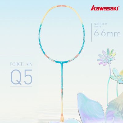Kawasaki PORCELAIN Q5 Female Badminton Racket Super Slim Shaft 5U Carbon Fiber raquette Badminton For Badminton Racket Players