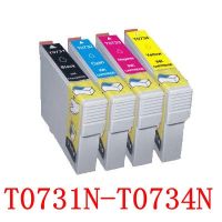 【NEW】 【New arrival】 【Deal of the day】 4ชิ้น Gratis Ongkir ที่รองรับตลับหมึก T0731n T0734n สำหรับ Epson Stylus T10/T11/T20/T21/T40w/T13/Tx220/T20e/เครื่องพิมพ์ Tx213