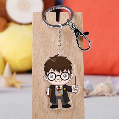 New Cartoon Anime Magic Movie Wizard Pendant acrylic Keychain Car Key Chain Key Ring Keyring Bag Ornament Fashion Gifts Key Chains