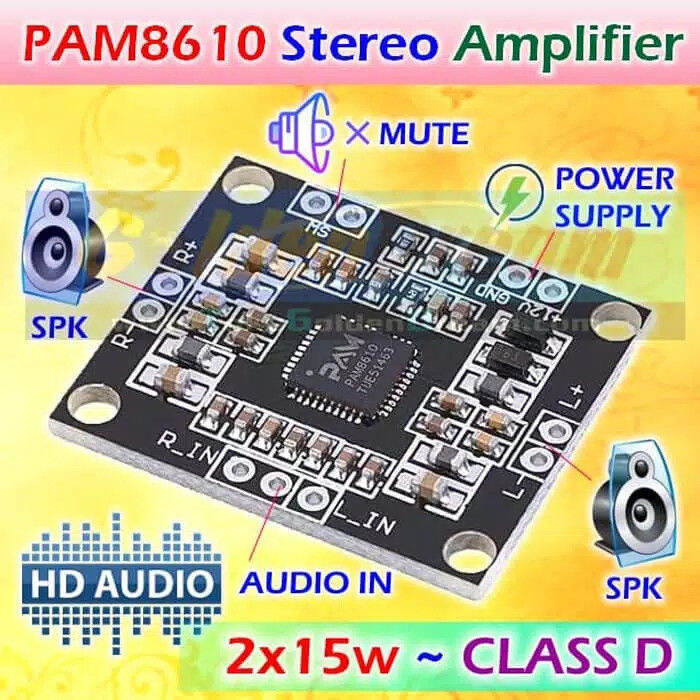 Kit Modul PAM 8610 v1 Digital Amplifier Class D Lazada Indonesia