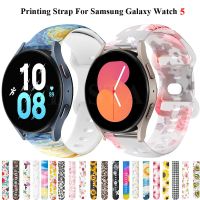 20mm Silicone Printing Straps For Samsung Galaxy Watch 5 Pro 45mm Smartwatch Sports Bracelet Galaxy Watch 5/4 44mm 40mm Band Cases Cases