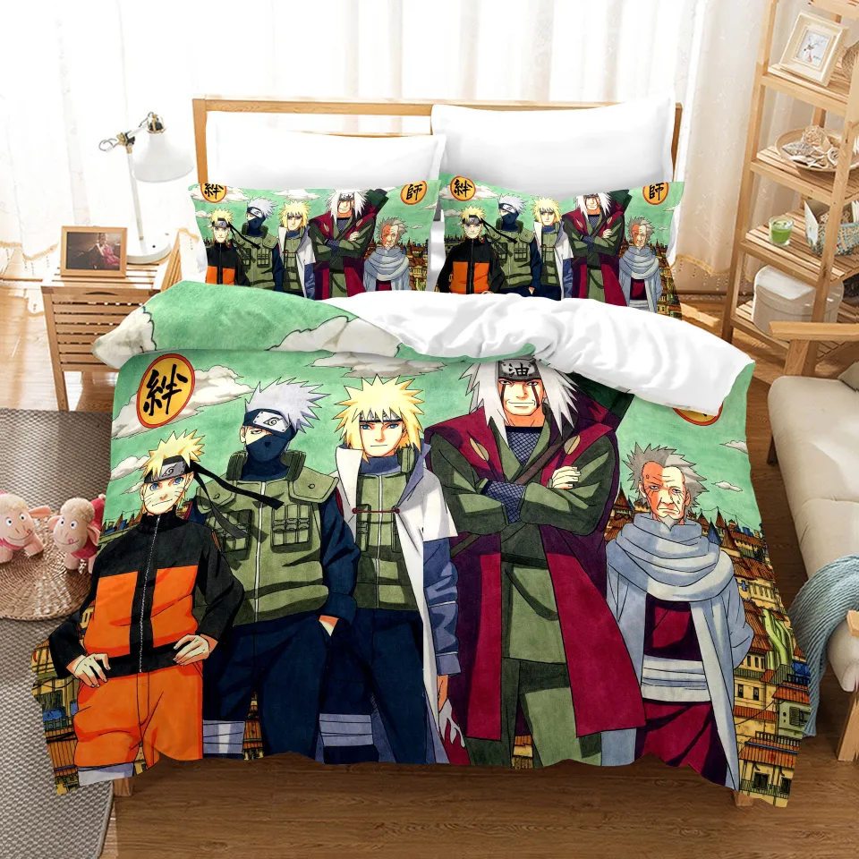 Anime Naruto & Sasuke 3d Impresso Roupa de cama Conjunto de