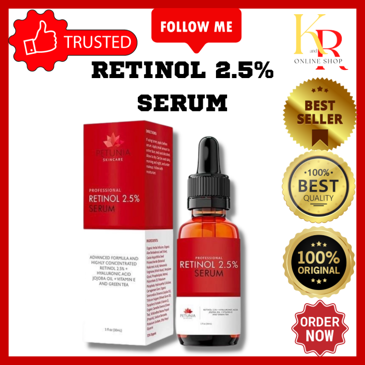 RETINOL 2.5SERUM It has Hyaluronic Acid Jojoba Oil Vitamin E and Green