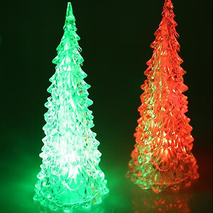 สงสัย-โคมไฟตั้งโต๊ะต้นคริสต์มาสอะคริลิคมาพร้อมกับแบตเตอรี่3ปุ่มของตกแต่งห้องเด็กปาร์ตี้วันหยุดโปร่งแสง7-5ซม-ไฟฉายกลางคืนขนาดเล็ก-led-สีสันสดใส