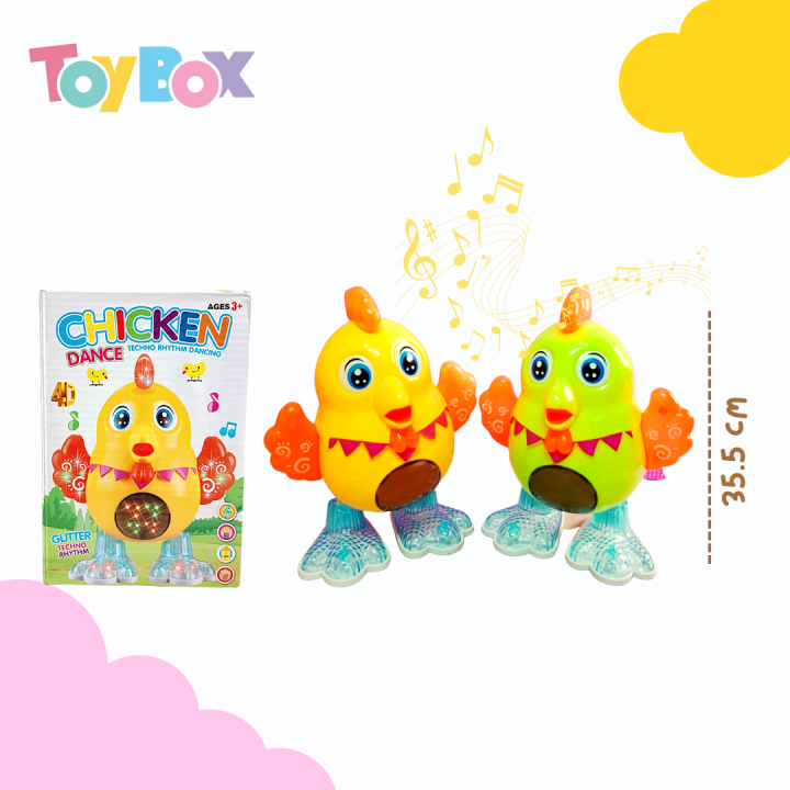 ToyBoxPH Dancing Chicken Funny Toy Lights and Sounds Moving Toy for