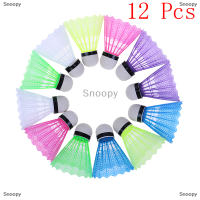 Snoopy 12 pcs ที่มีสีสันพลาสติกแบดมินตันลูกลูกลูกลูกลูกของเล่นกีฬาการฝึกอบรม