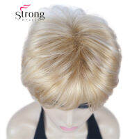 Hot StrongBeauty Short Silky Soft Layered Light Brown Shag Style วิกผมสังเคราะห์เต็มรูปแบบสำหรับผู้หญิง