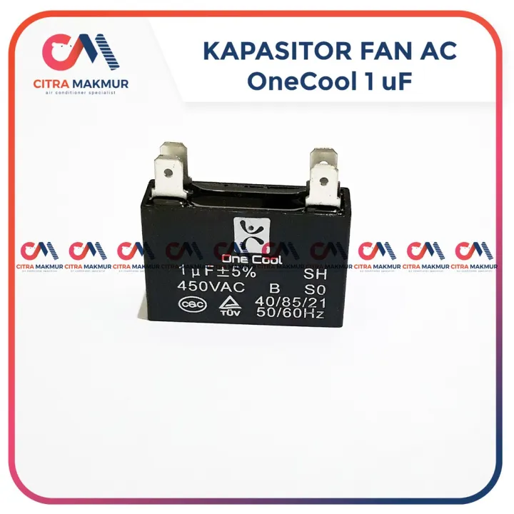 Kapasitor Fan AC 1 uf merk Onecool Kaki 4 Capasitor mikro Kipas angin