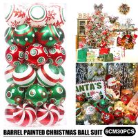 30pcs Christmas Ball Pendants Electroplate Plastic Xmas Tree Multicolor Hanging Balls Decorations Holiday Party Supplies